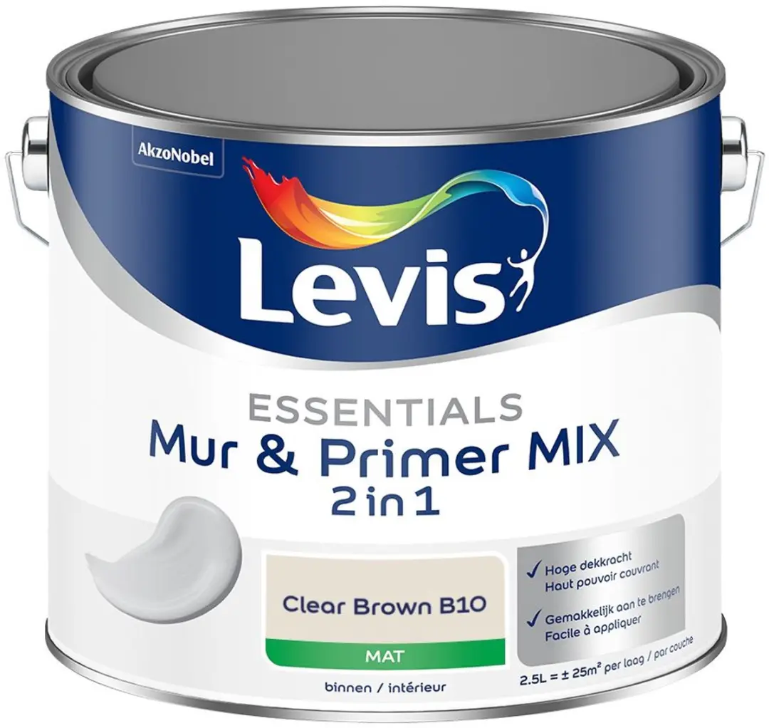 Levi's Essentials Mur & Primer Mix Clear Brown B10 Mengverf 2,5L