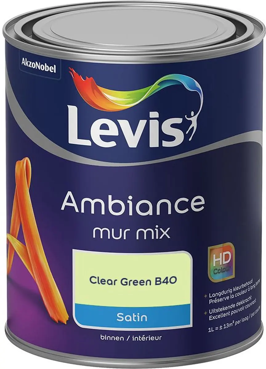 Levi's Ambiance Mur Satin Mix Clear Green B40 Mengverf 1L