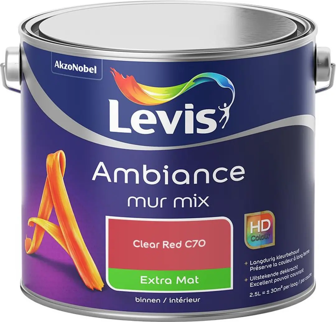 Levi's Ambiance Mur Extra Mat Mix Clear Red C70 Mengverf 2,5L