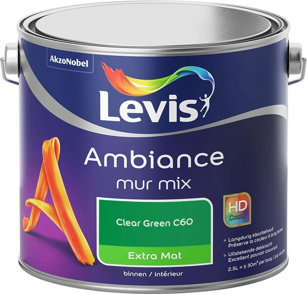 Levi's Ambiance Mur Extra Mat Mix Clear Green C60 Mengverf 2,5L