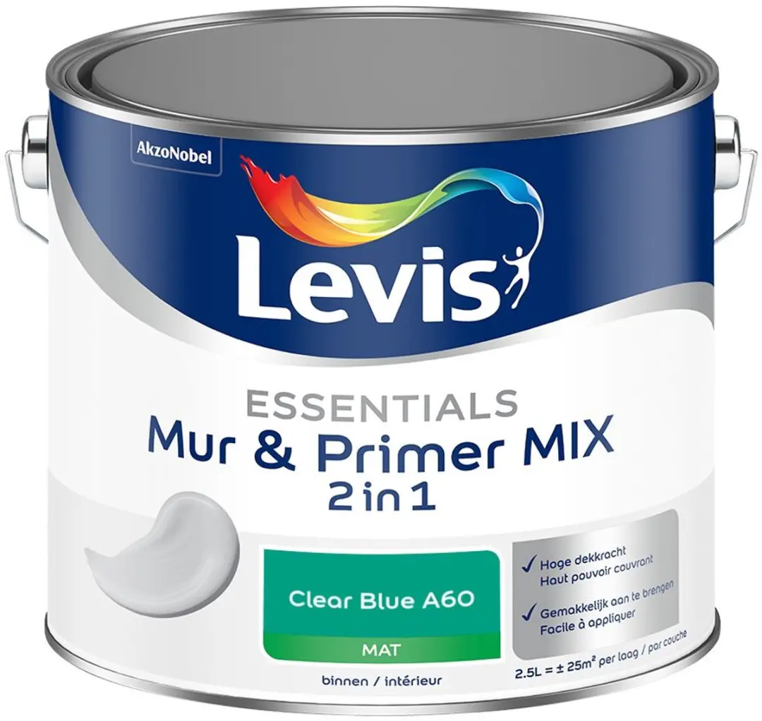 Levi's Essentials Mur & Primer Mix Clear Blue A60 Mengverf 2,5L