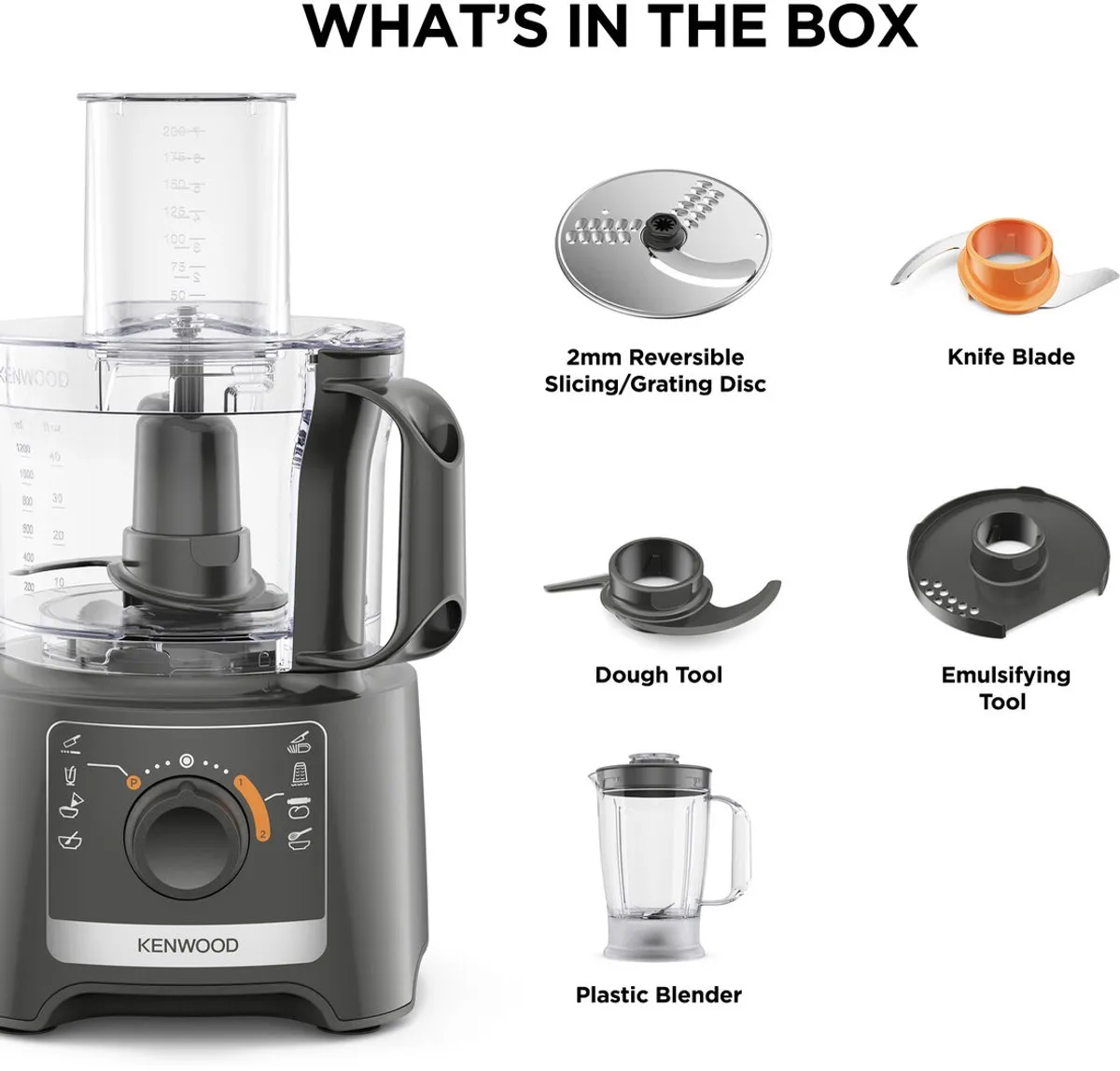 Kenwood MultiPro FDP31.170GY Foodprocessor 800W - Grijs