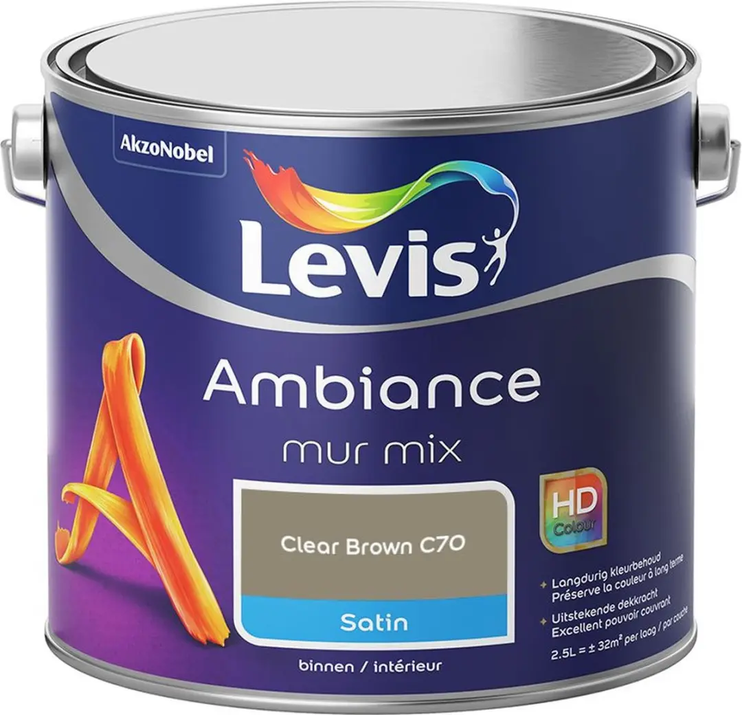 Levi's Ambiance Mur Satin Mix Clear Brown C70 Mengverf 2,5L
