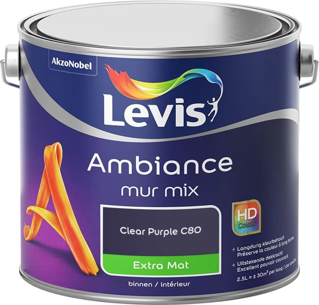 Levi's Ambiance Mur Extra Mat Mix Clear Purple C80 Mengverf 2,5L