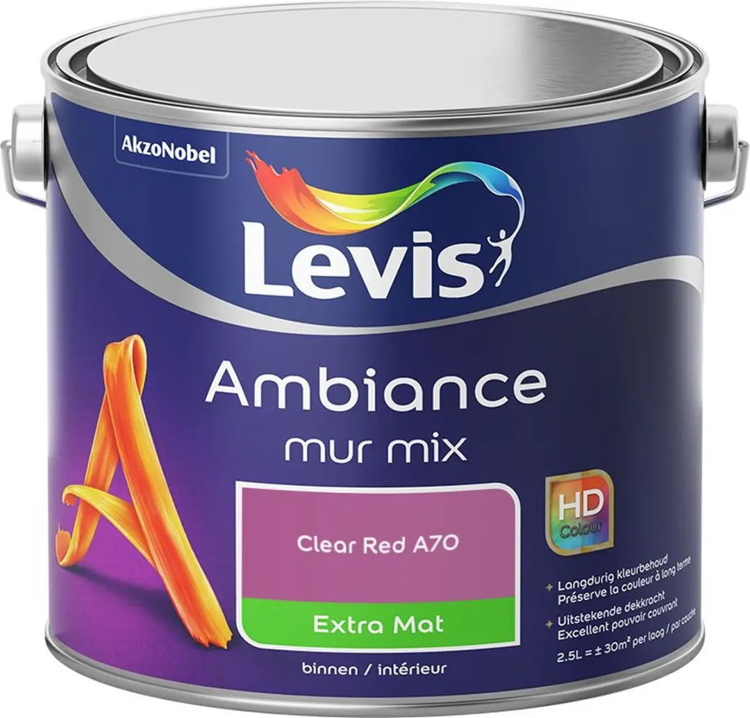 Levi's Ambiance Mur Extra Mat Mix Clear Red A70 Mengverf 2,5L