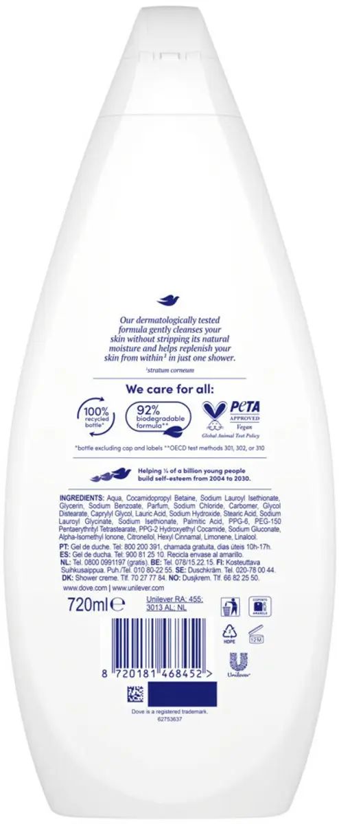 Dove Douchecrème Silky Velvet 250ml - 24 Stuks