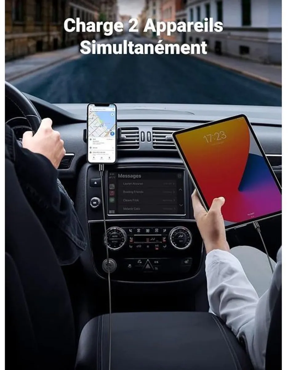 Ugreen Sigarettenaansteker USB-C 63W Autolader - Zwart - afbeelding 6 van 6