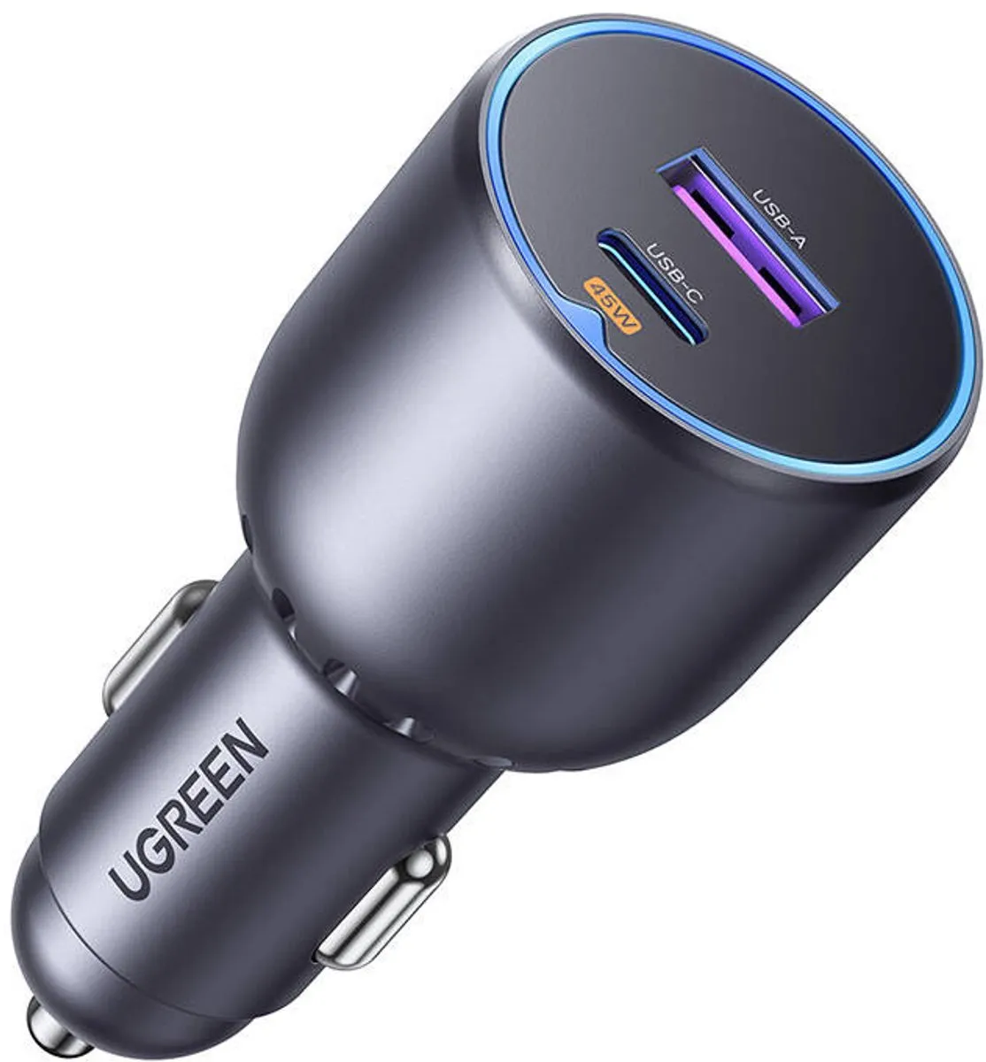 Ugreen Sigarettenaansteker USB-C 63W Autolader - Zwart