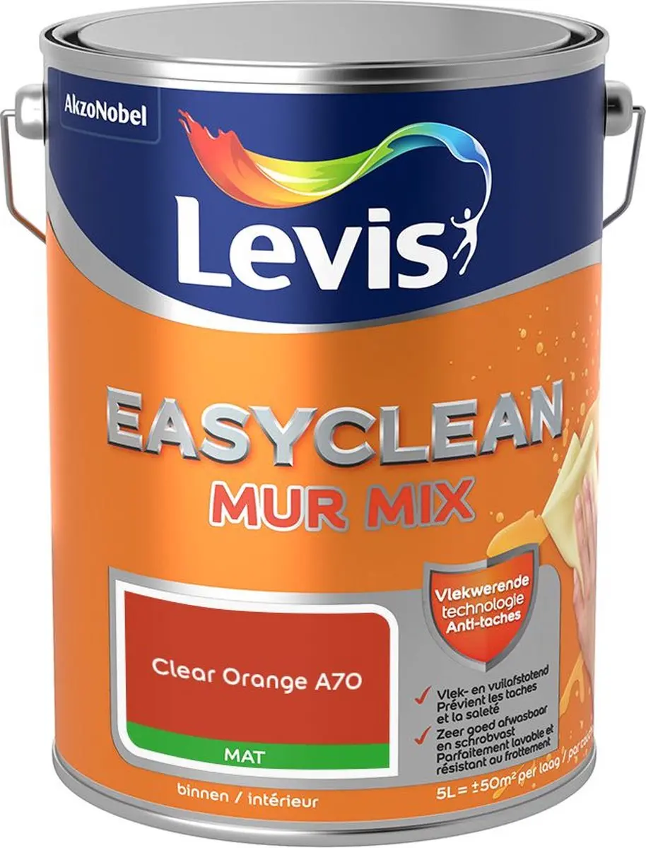 Levi's Easyclean Mur Mat Mix Clear Orange 5L