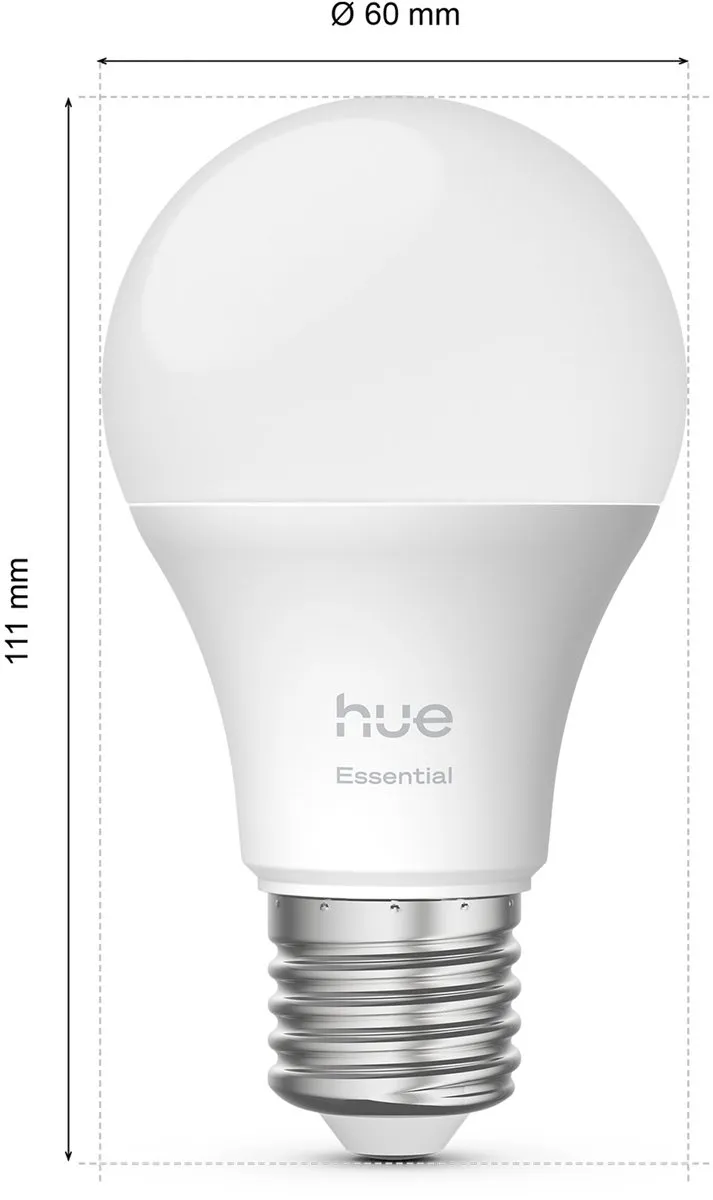 Philips Hue Essential Slimme A60 RGBW 8W - 2 Stuks - Mat