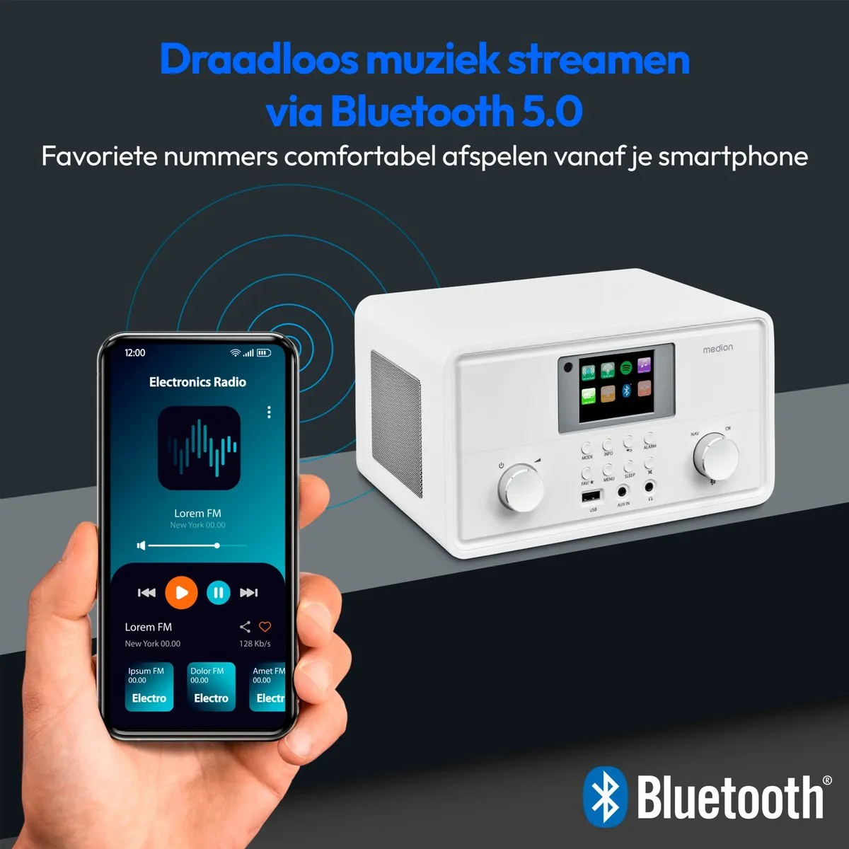 Medion MD88069 Internetradio DAB/FM - 20W - Wit