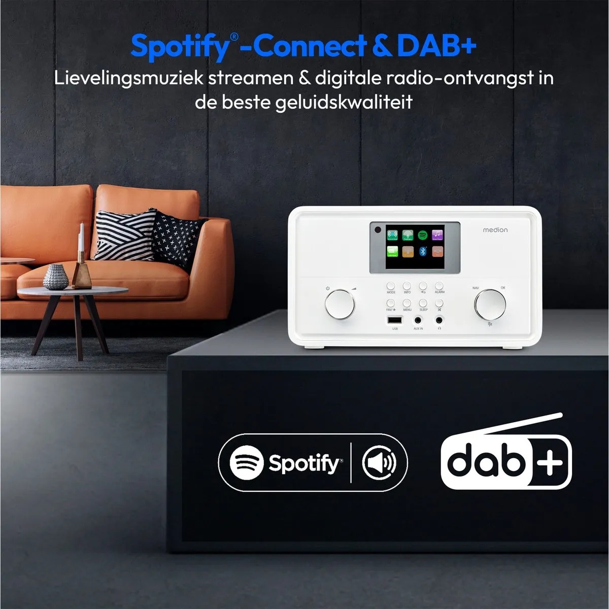 Medion MD88069 Internetradio DAB/FM - 20W - Wit