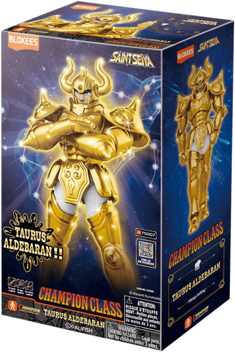 Hasbro Blokees Saint Seiya Taurus Aldebaran Champion Bouwpakket - 15cm Goud - afbeelding 3 van 3