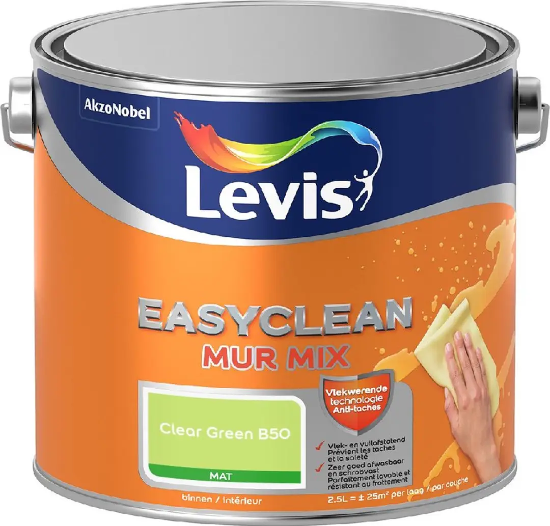 Levi's Easyclean Mur Mat Mix Clear Green B50 Mengverf 2,5L