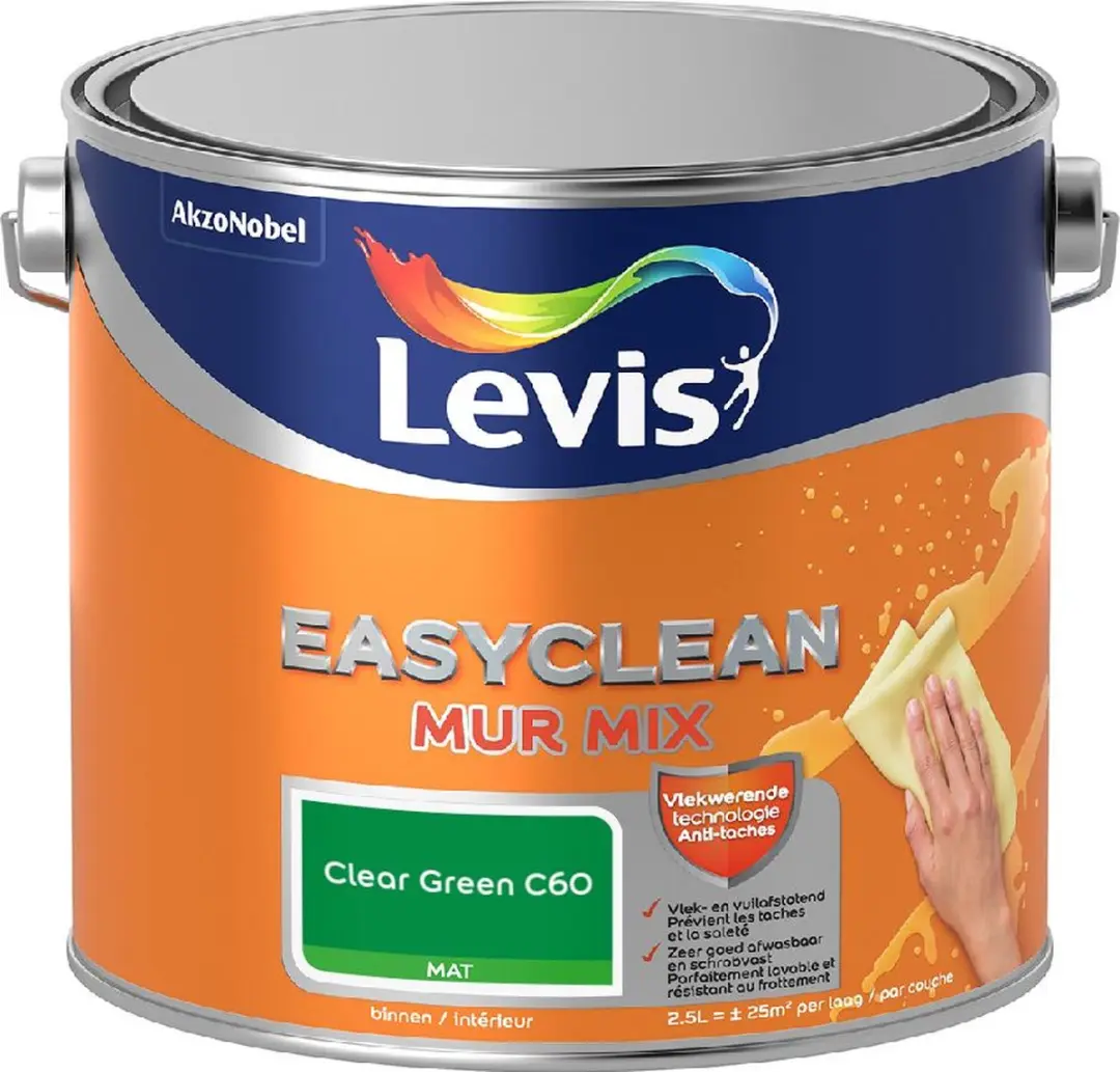 Levi's Easyclean Mur Mat Mix Clear Green C60 Mengverf 2,5L