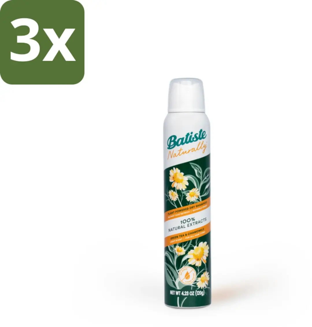 Batiste Naturally Green Tea & Chamomile Droogshampoo 200ml