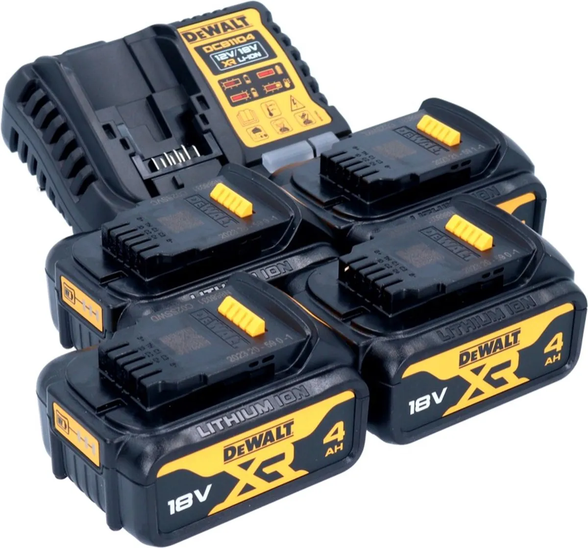 DeWalt DCB 1104 M4 Accustartset 12V/18V - 4x 4.0Ah Accu + Lader
