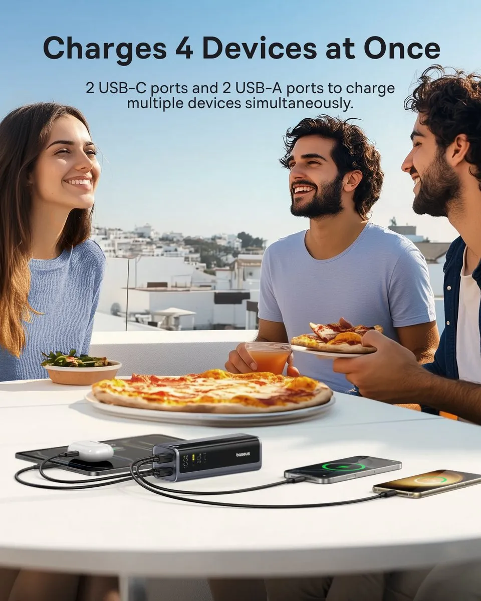 Baseus EnerGeek Power Bank P10082109813-00 - 145W 20800mAh - Grijs