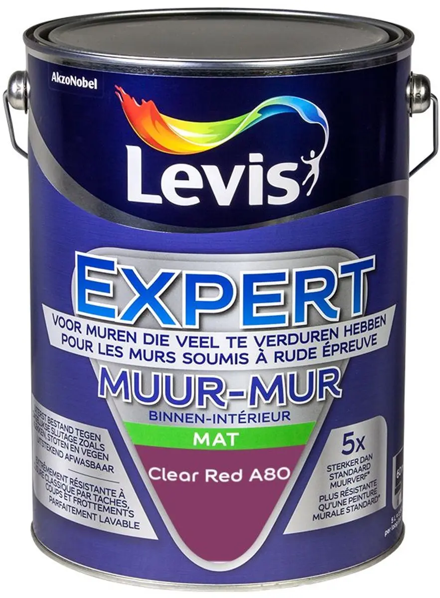 Levi's Expert Muur Binnen Mix Clear Red A80 Mengverf 5L