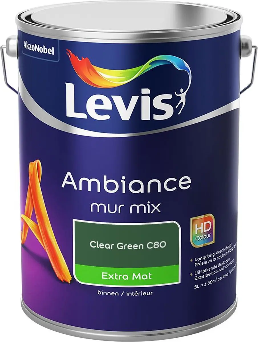 Levi's Ambiance Mur Extra Mat Mix Clear Green C80 Mengverf 5L