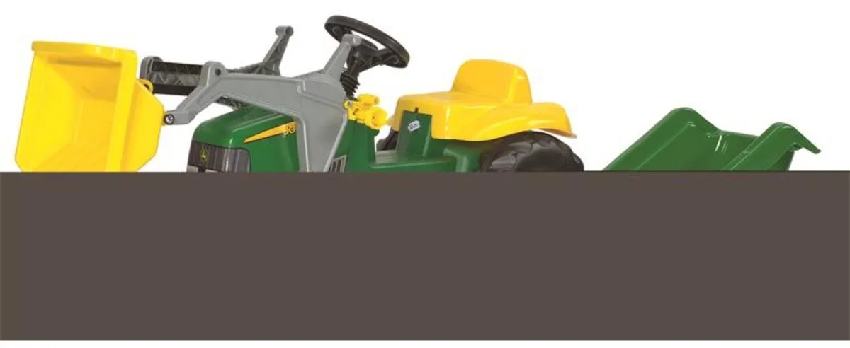 Rolly Toys Rollykid John Deere Traptractor met Aanhanger - Groen
