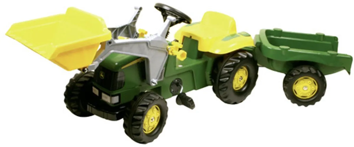 Rolly Toys Rollykid John Deere Traptractor met Aanhanger - Groen - afbeelding 6 van 6