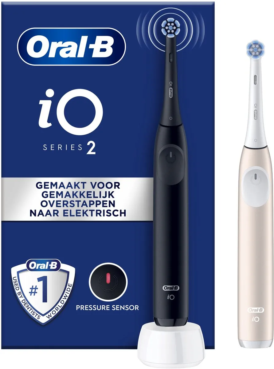 Oral-B iO2 Elektrische Tandenborstel - Night Black & Calm Pink - 2 Stuks