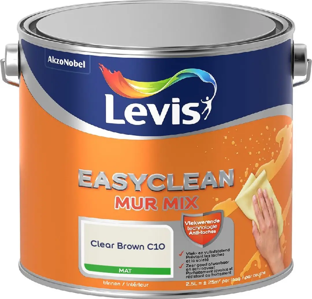 Levi's Easyclean Mur Mat Mix Clear Brown C10 Mengverf 2,5L