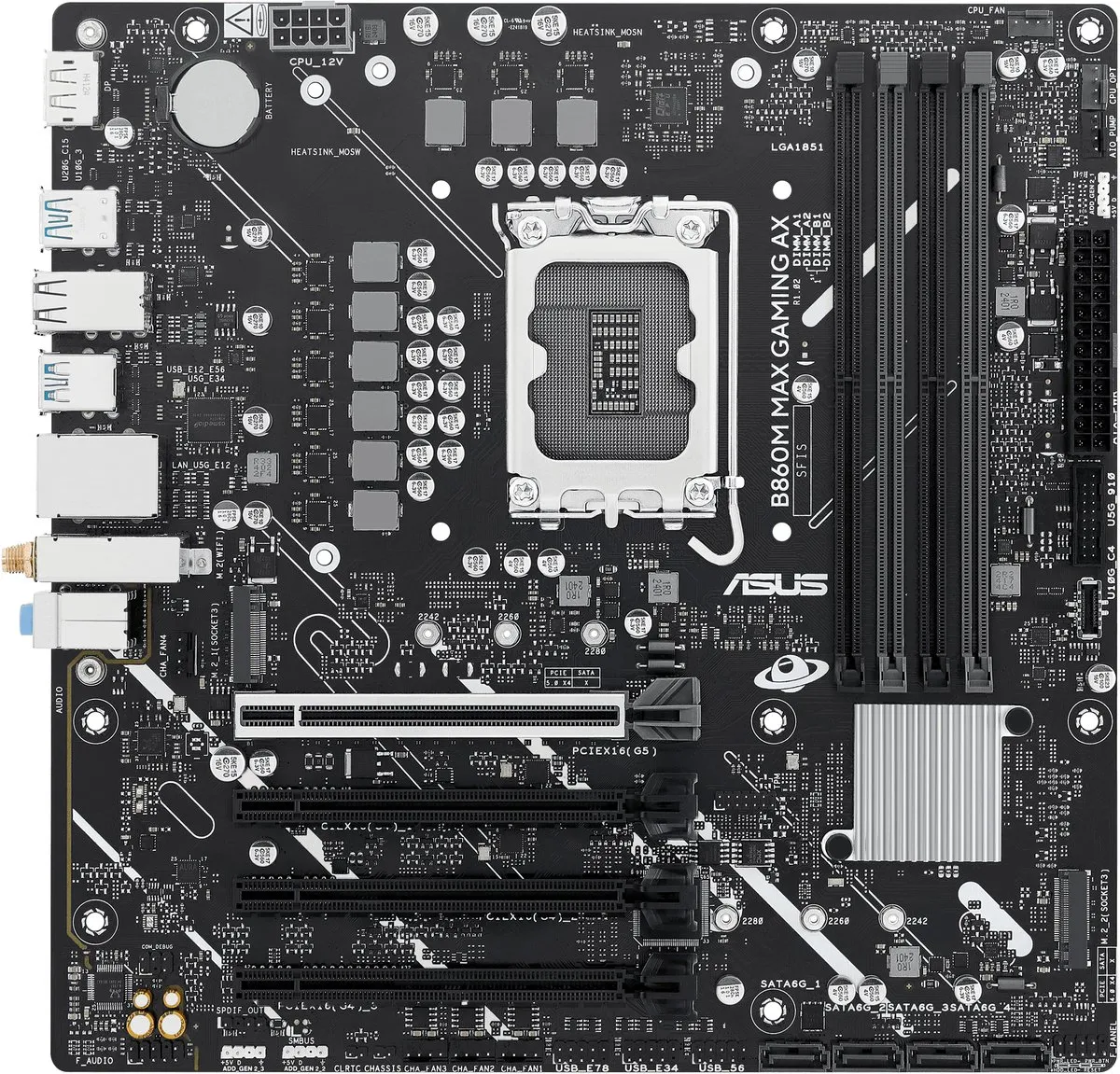 ASUS B860M MAX GAMING AX Moederbord - Intel B860 LGA 1851