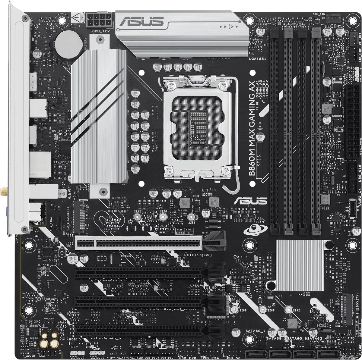 ASUS B860M MAX GAMING AX Moederbord - Intel B860 LGA 1851 - afbeelding 6 van 6