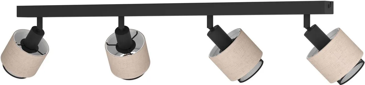 Eglo Rosley Spot E14 - 4x40W - 75cm - Zwart/Beige