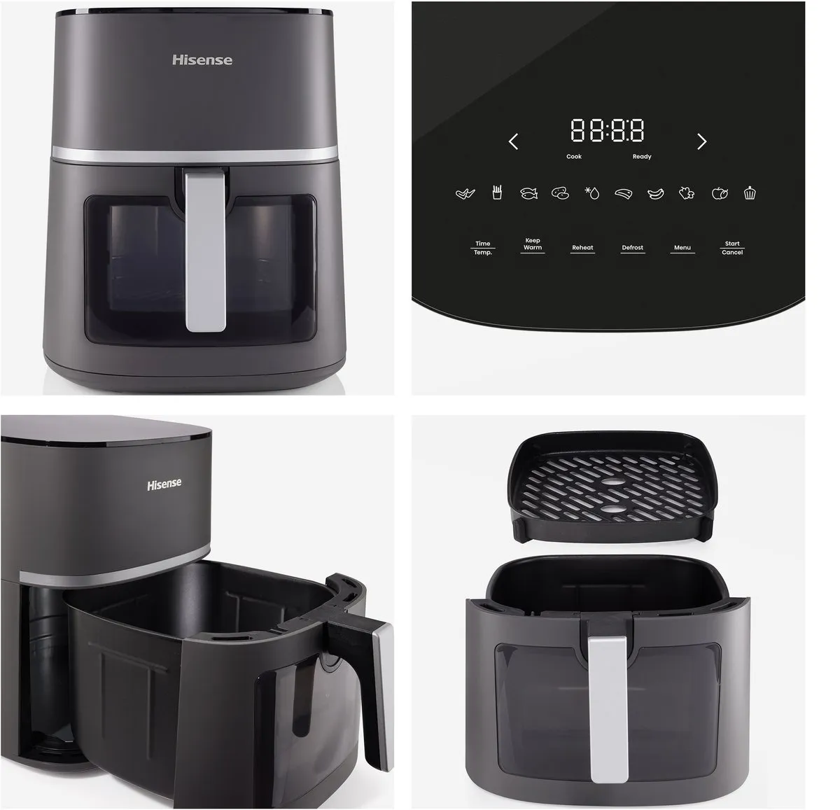 Hisense HAF1900D Heteluchtfriteuse 7L - 1800W - Zwart - afbeelding 4 van 6