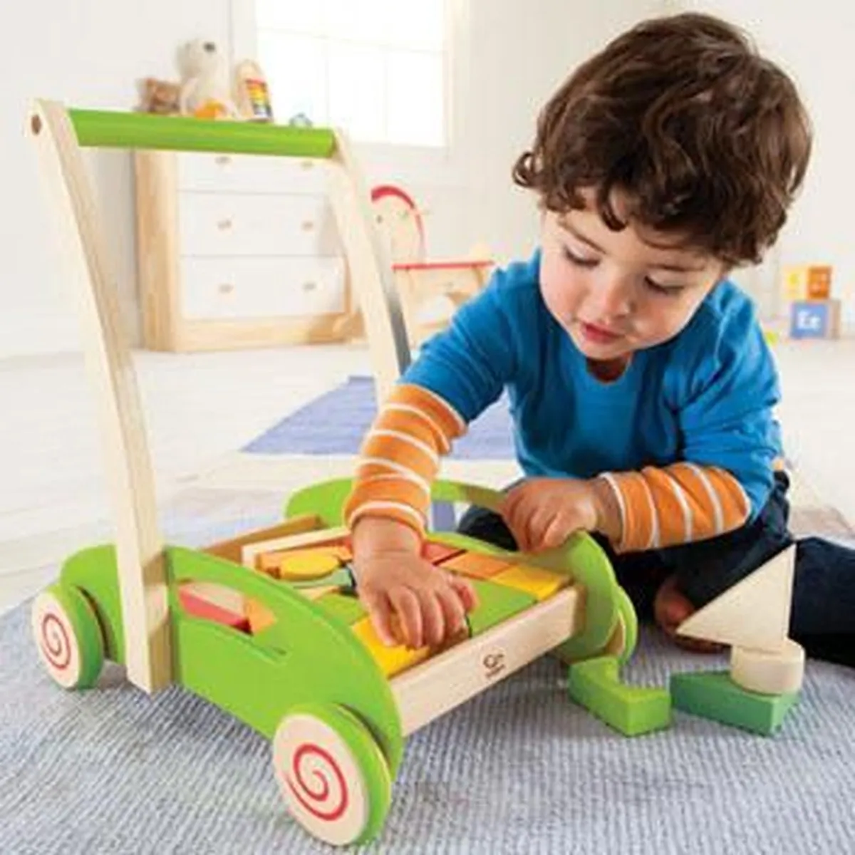 Hape Blokkenwagen Block & Roll - Meerkleurig