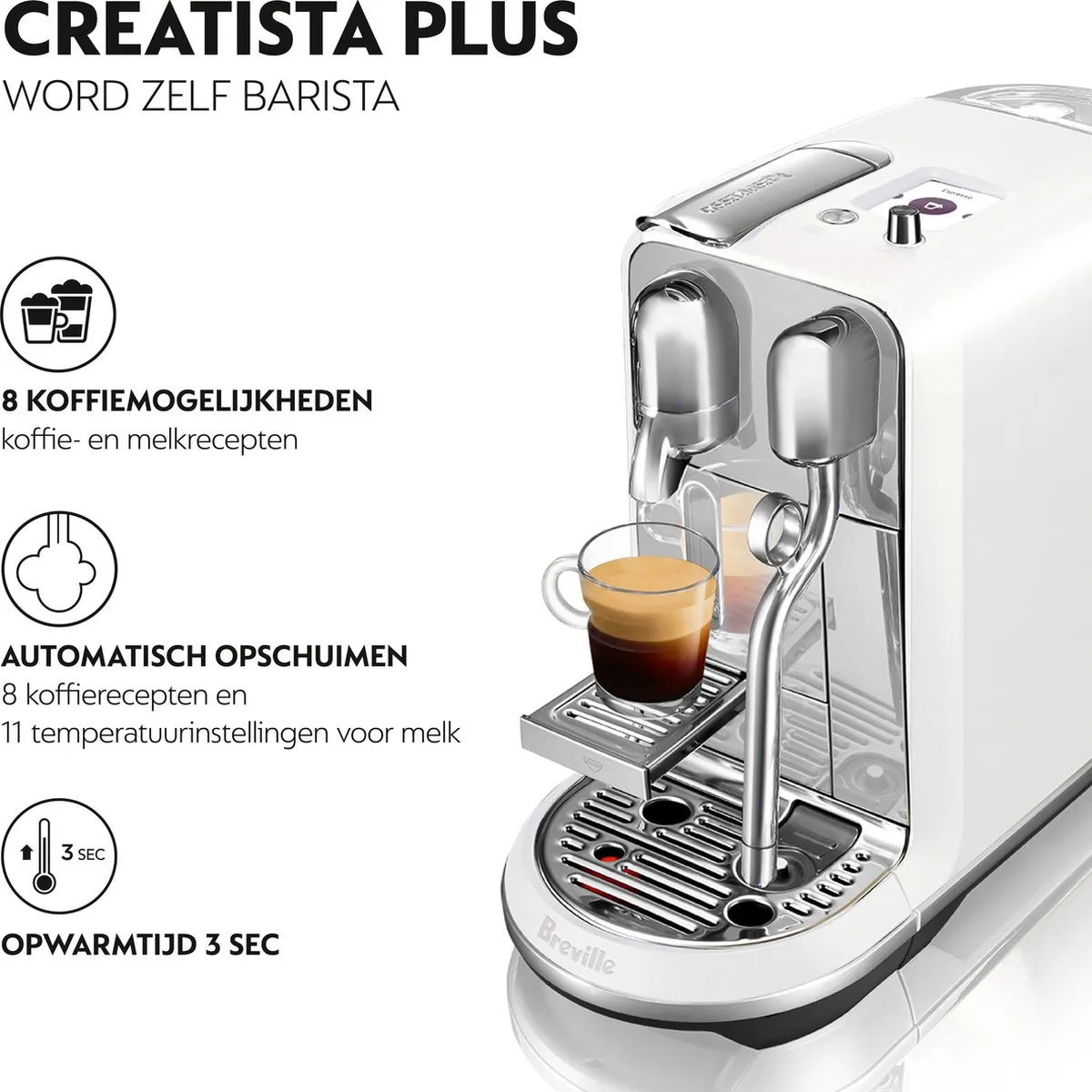 Sage Creatista Plus SNE800SST2ENL1 Koffiemachine - 1500W - 1,5L - Nespresso Original
