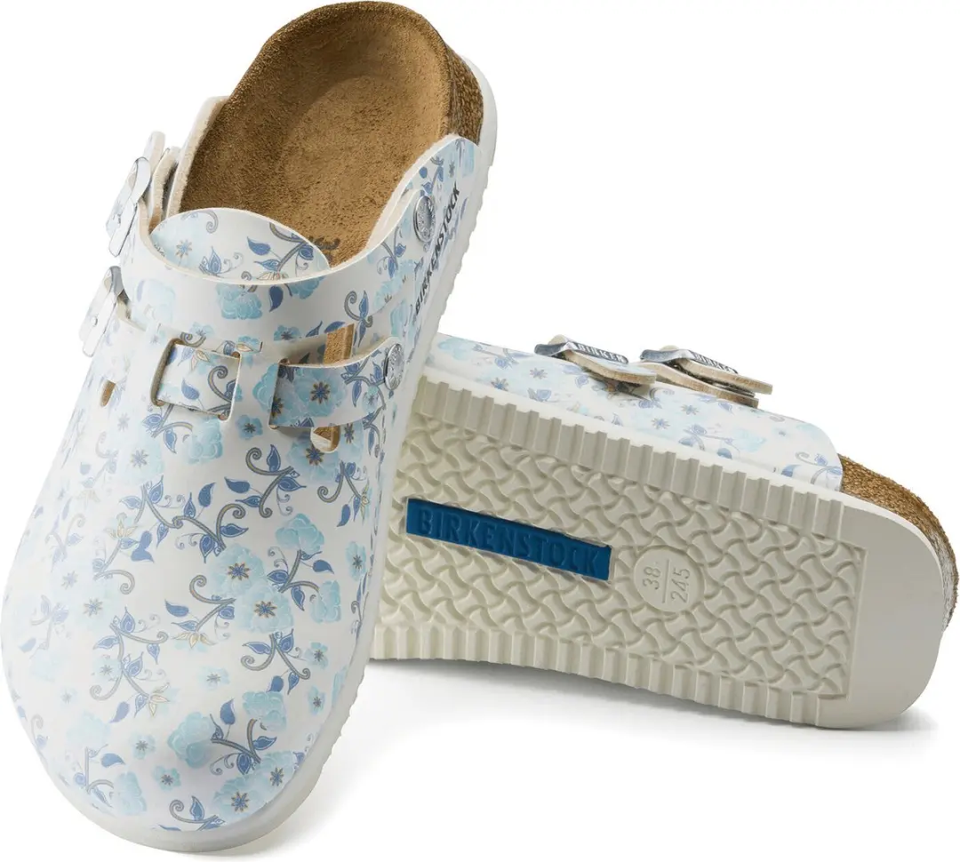 Birkenstock Kay SL Dames Werkklompen Blooming Roses - Blauw - Maat 36