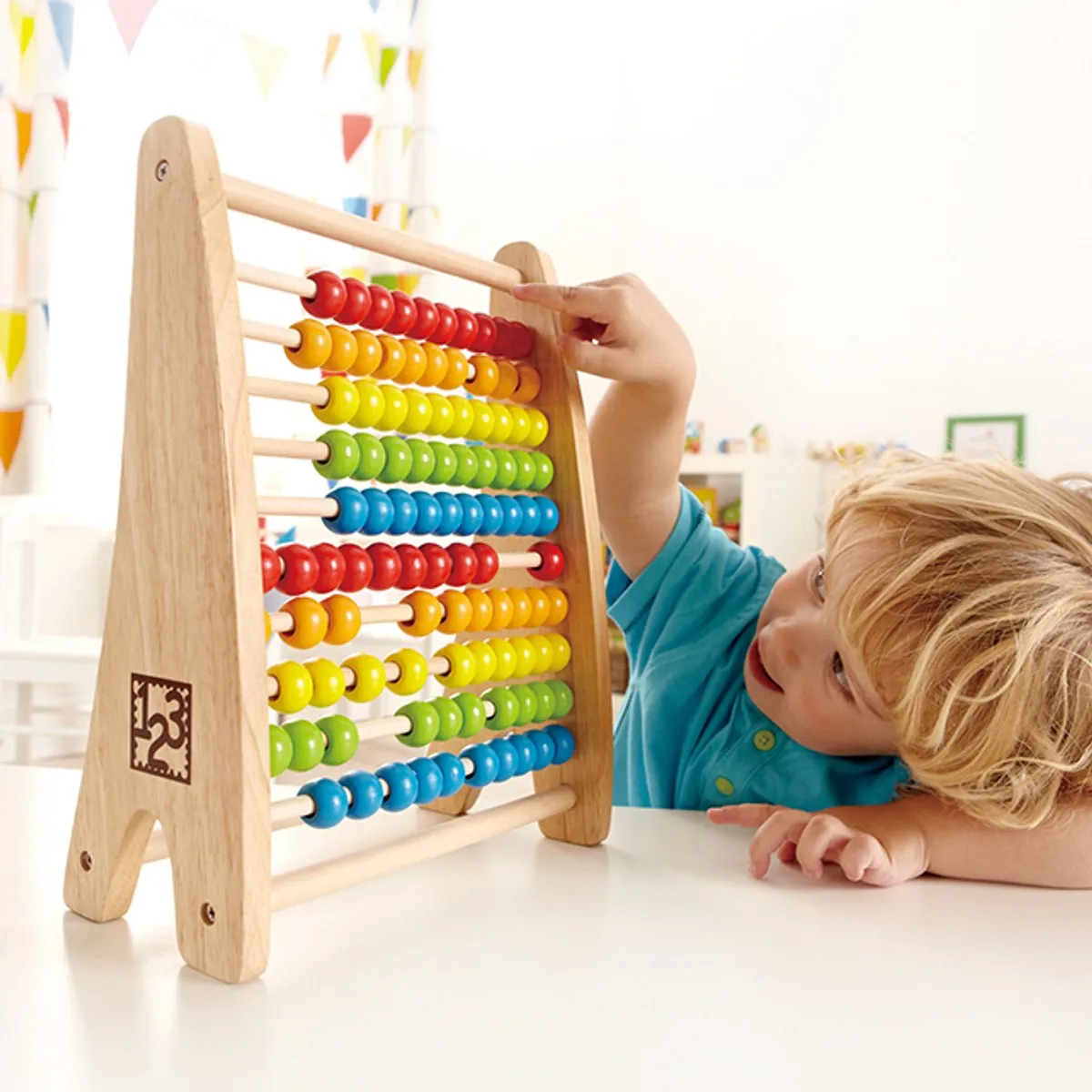 Hape Regenboog Kralen Telraam E0412 - Veelkleurig - afbeelding 7 van 9