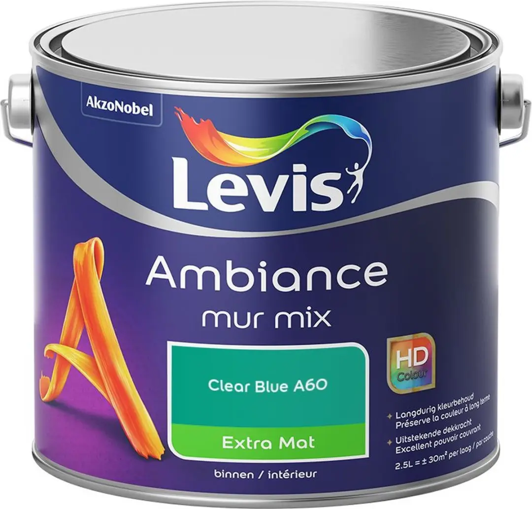 Levi's Ambiance Mur Extra Mat Mix Clear Blue A60 Mengverf 2,5L