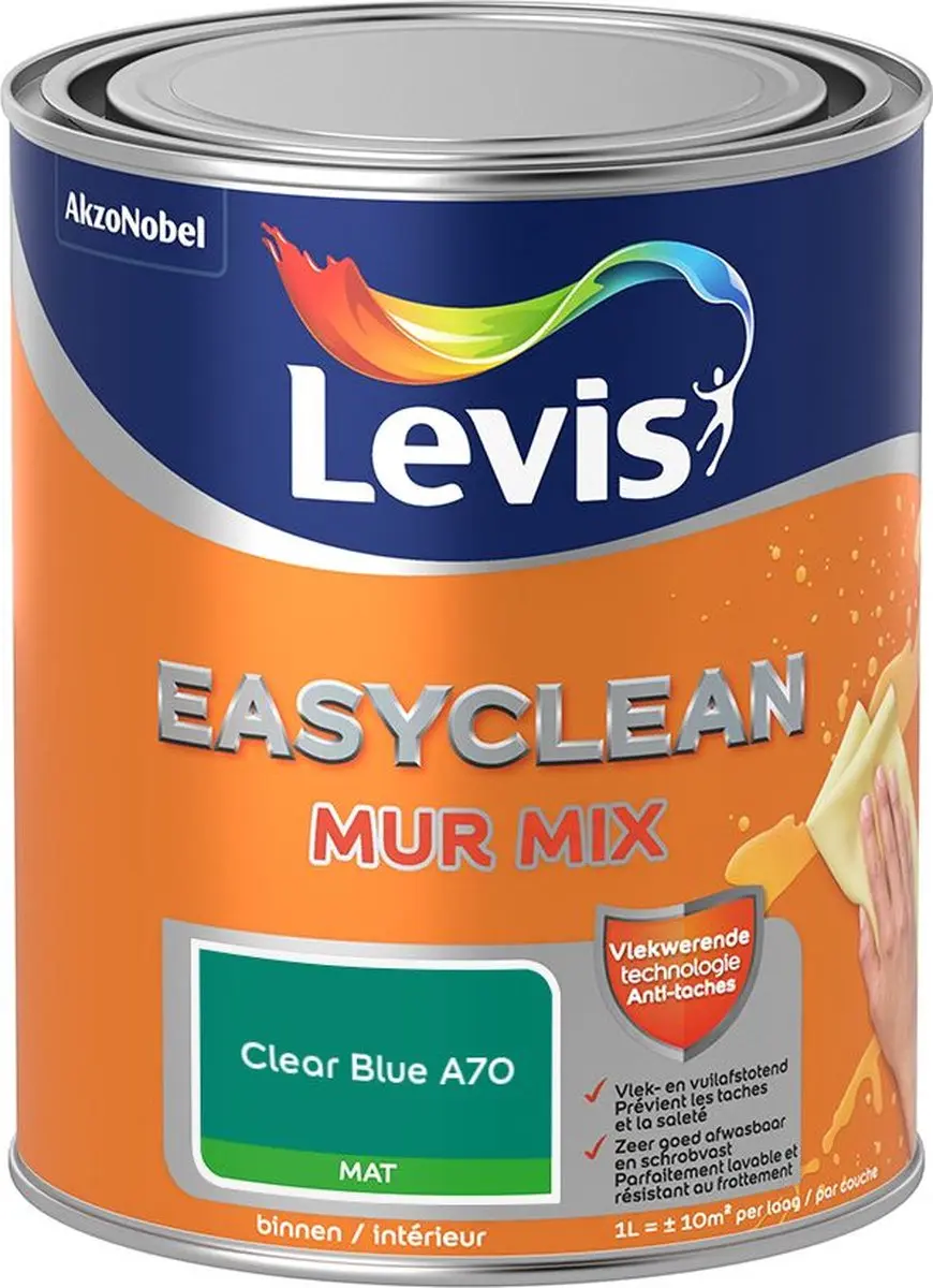 Levi's Easyclean Mur Mat Mix Clear Blue A70 Mengverf 1L