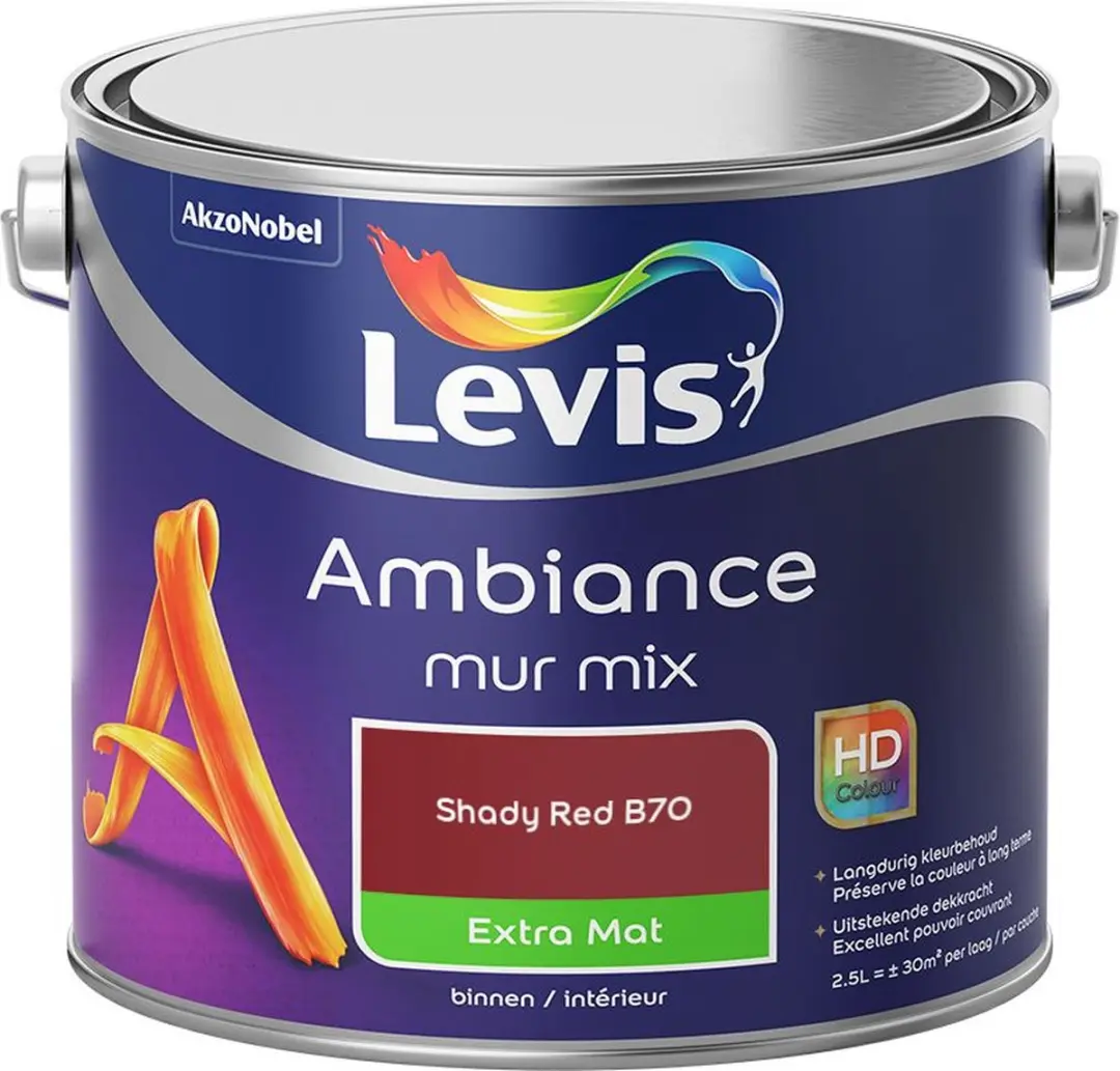 Levi's Ambiance Mur Extra Mat Mix Shady Red B70 Mengverf 2,5L
