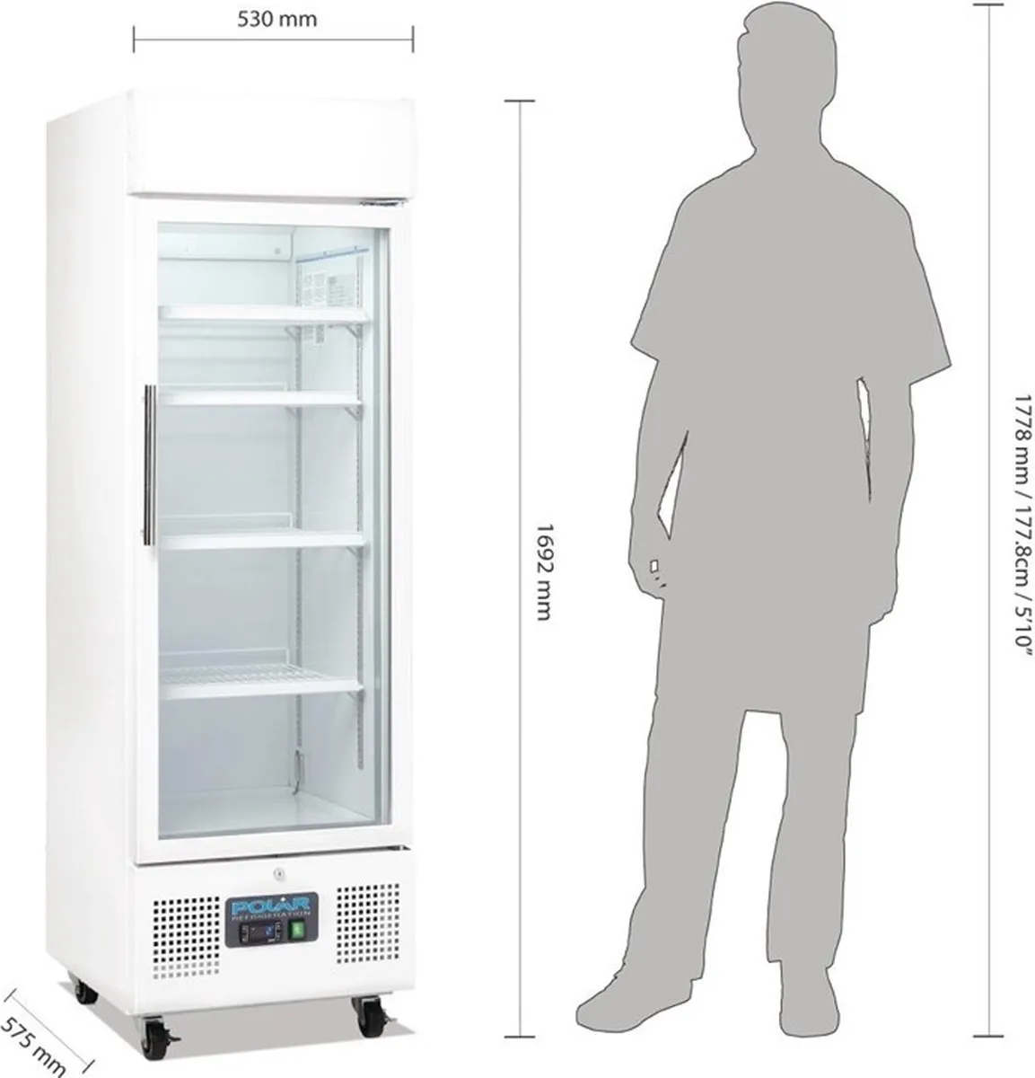 Polar G-serie Drankenkoelkast 218L - 4 Plateaus - Wit - afbeelding 4 van 6