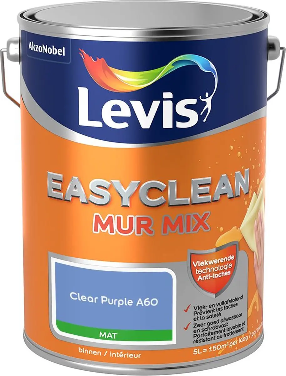 Levi's Easyclean Mur Mat Mix Clear Purple A60 Mengverf 5L