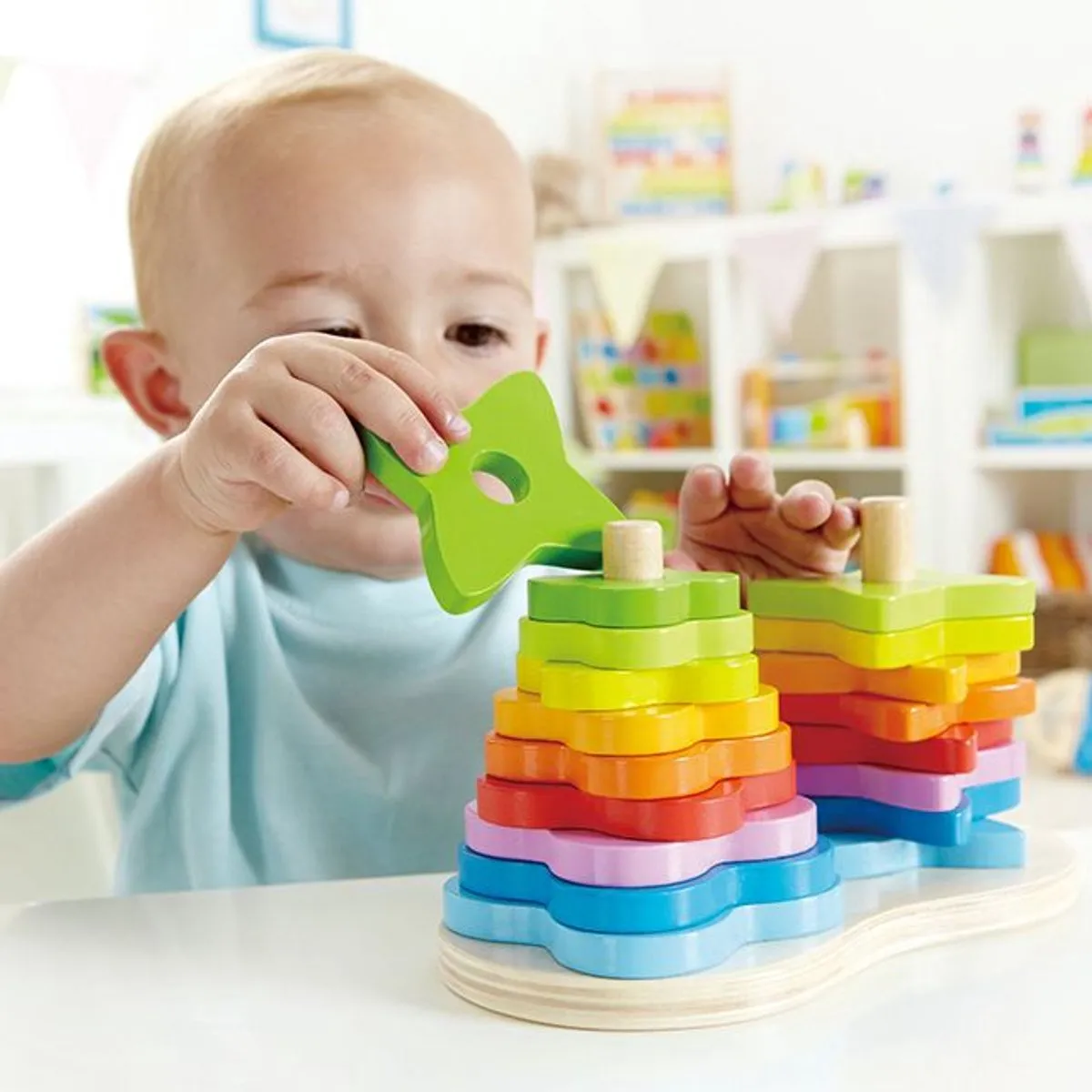 Hape Double Rainbow Stacker - 19 Stukken - Geel