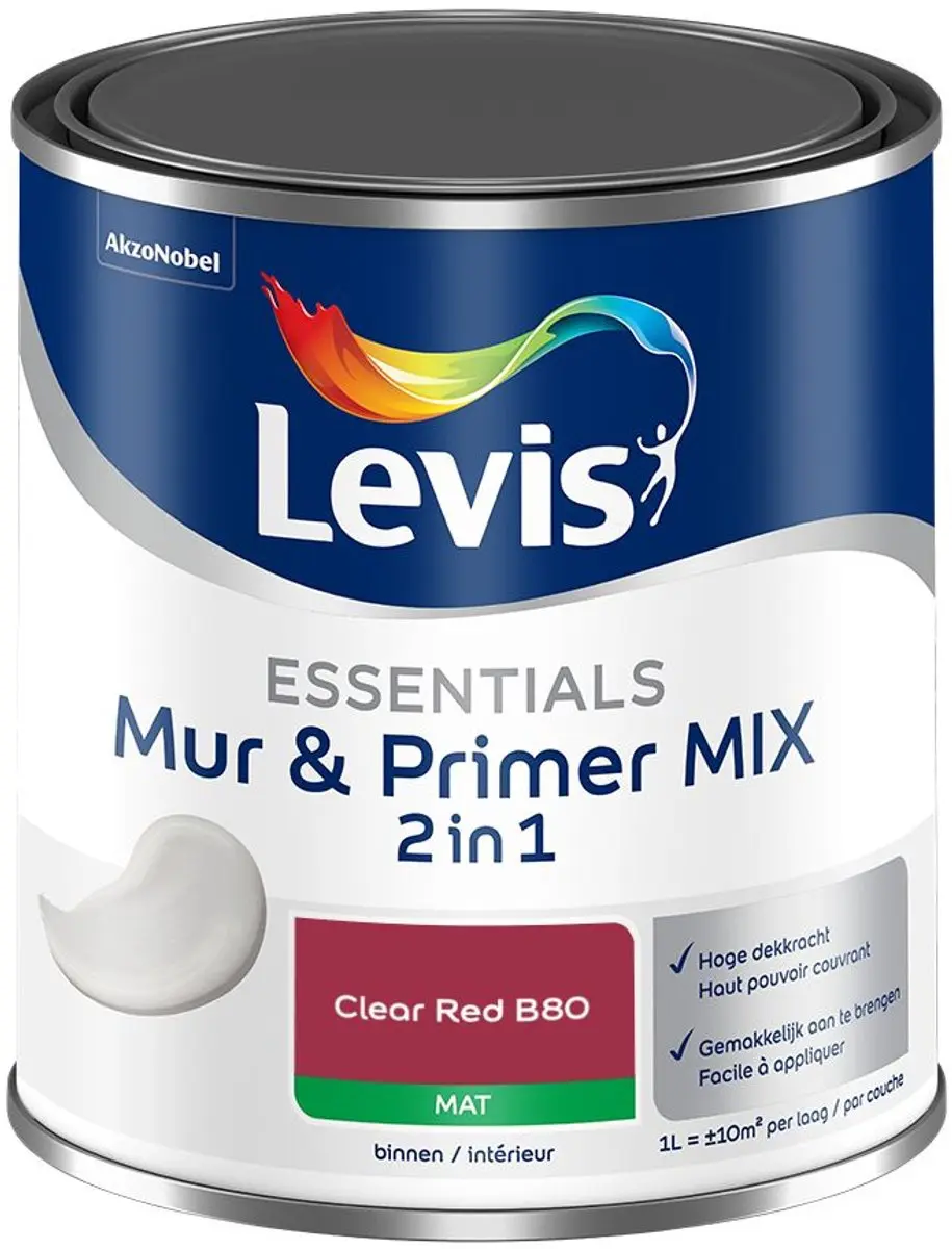 Levi's Essentials Mur & Primer Mix Clear Red B80 Mengverf 1L