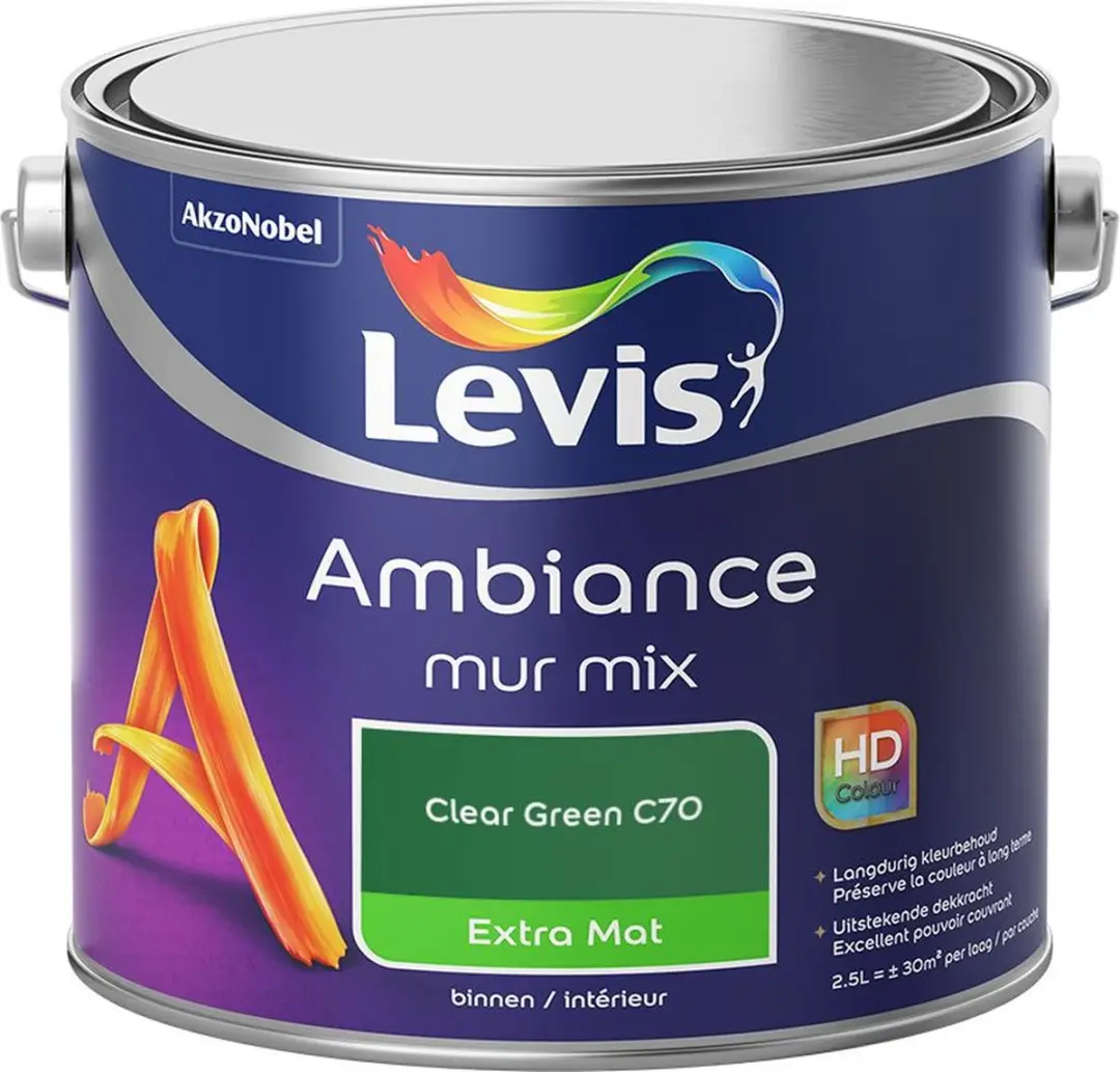 Levi's Ambiance Mur Extra Mat Mix Clear Green C70 Mengverf 2,5L