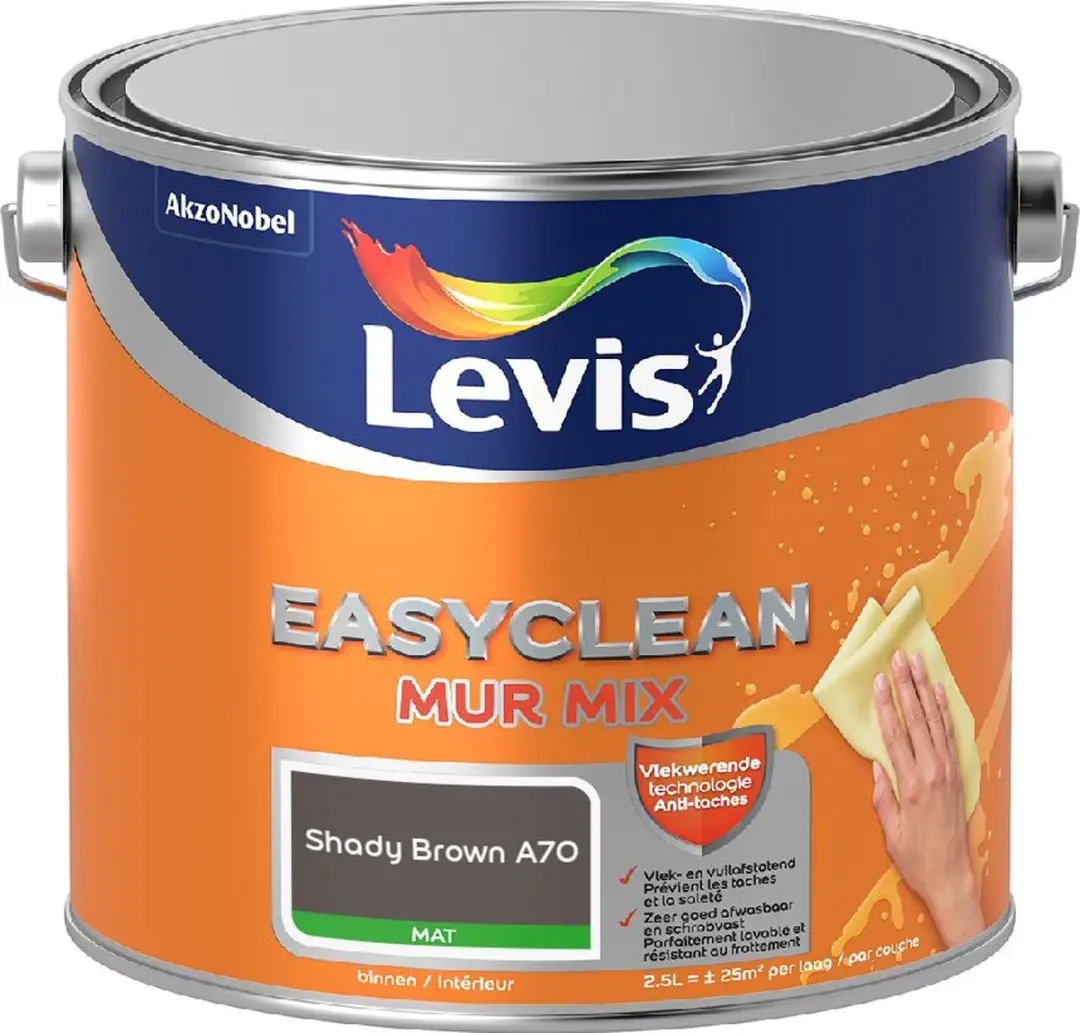 Levi's Easyclean Mur Mat Mix Shady Brown A70 Mengverf 2,5L