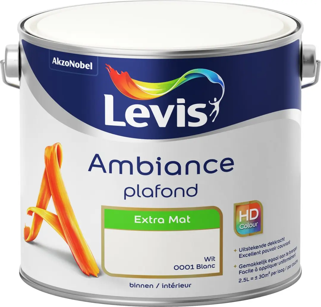 Levis - Ambiance Plafond - Wit - 2,5 L