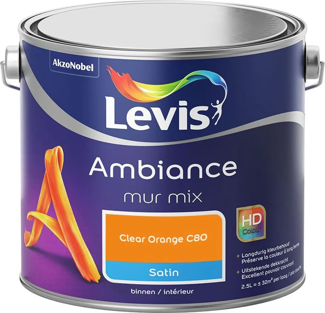Levi's Ambiance Mur Satin Mix Clear Orange C80 Mengverf 2,5L