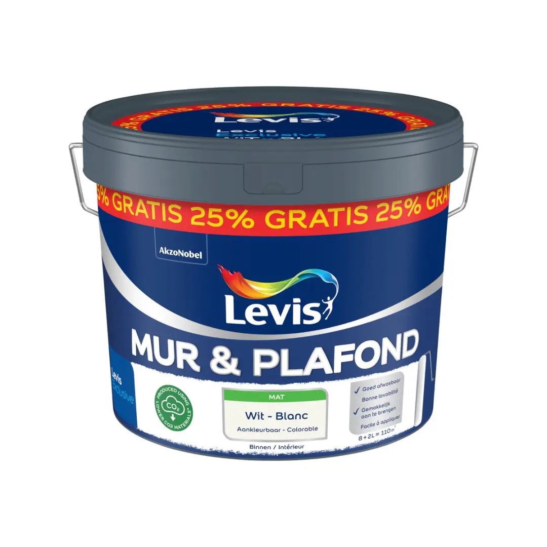 Levi's Mur & Plafond Verf 10L - Wit