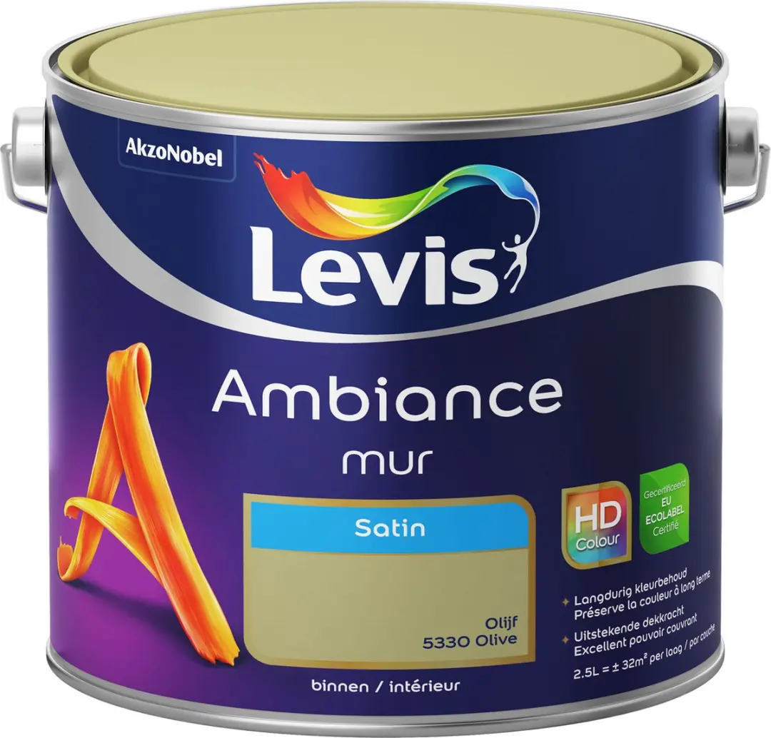Levi's Ambiance Mur Satin Olijf 2,5L
