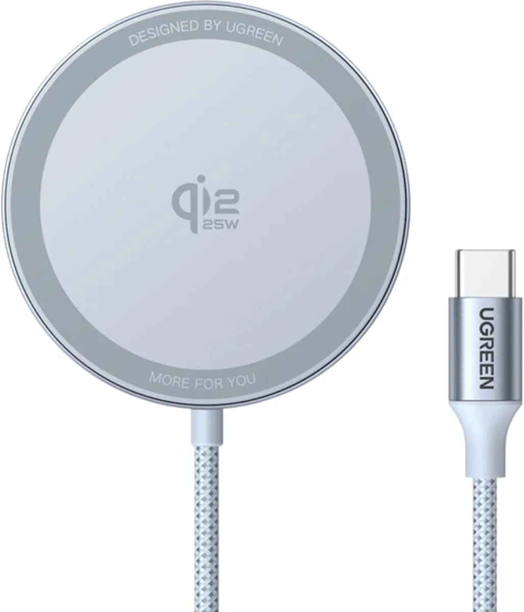 Ugreen MagFlow Magnetische Draadloze Oplader 25W - Grijs